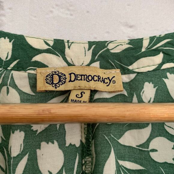 Democracy Tunic Blouse Small- Vintage Floral Boho Patchwork Hippie Flowy Casual - Picture 6 of 6